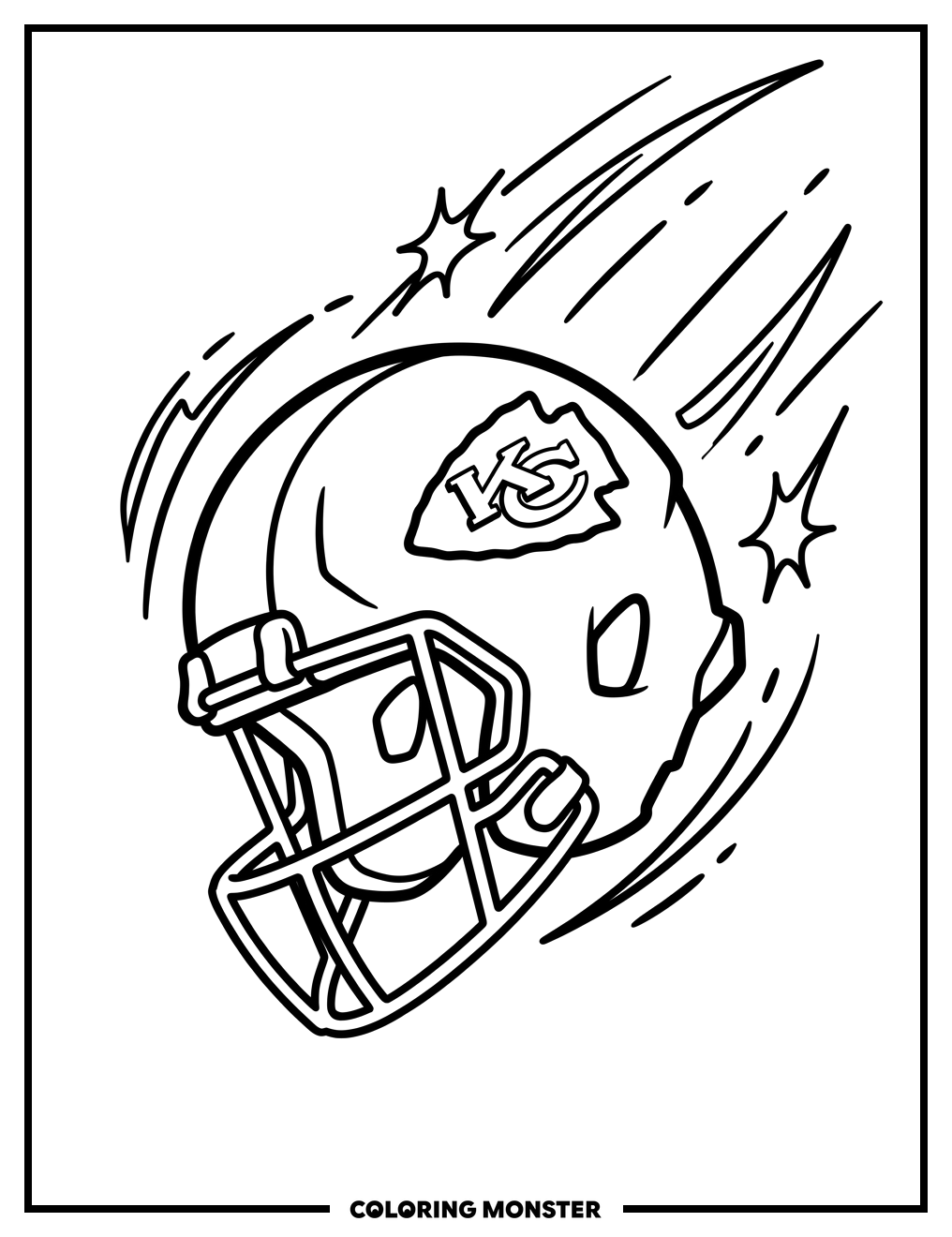 Kansas City Chiefs Helmet In Air Coloring Page