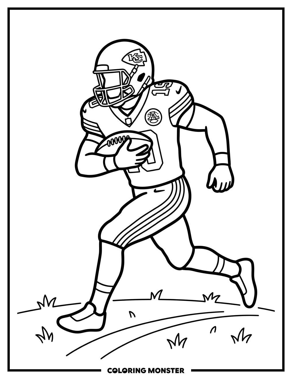 Kansas City Football Player Coloring Page