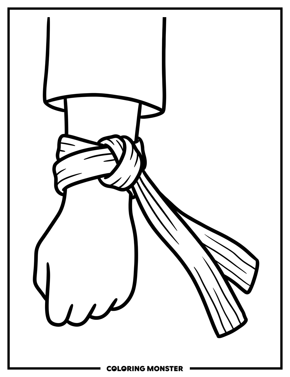 Karate Belt Tied Around Wrist Coloring Page
