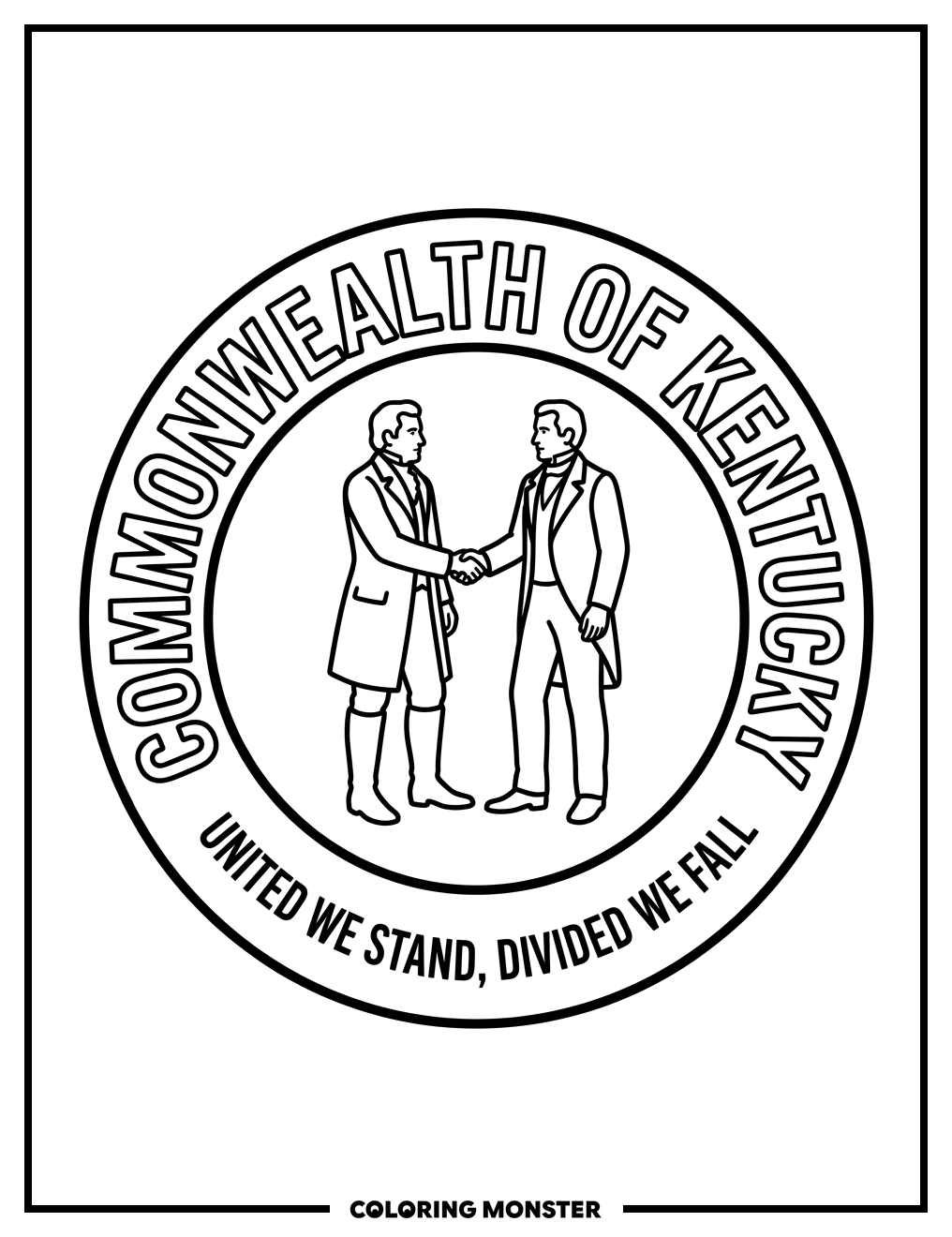 Kentucky State Seal Coloring Page