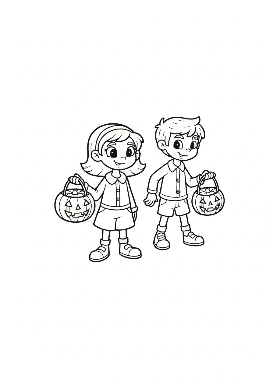 Kids Trick Or Treating On Halloween