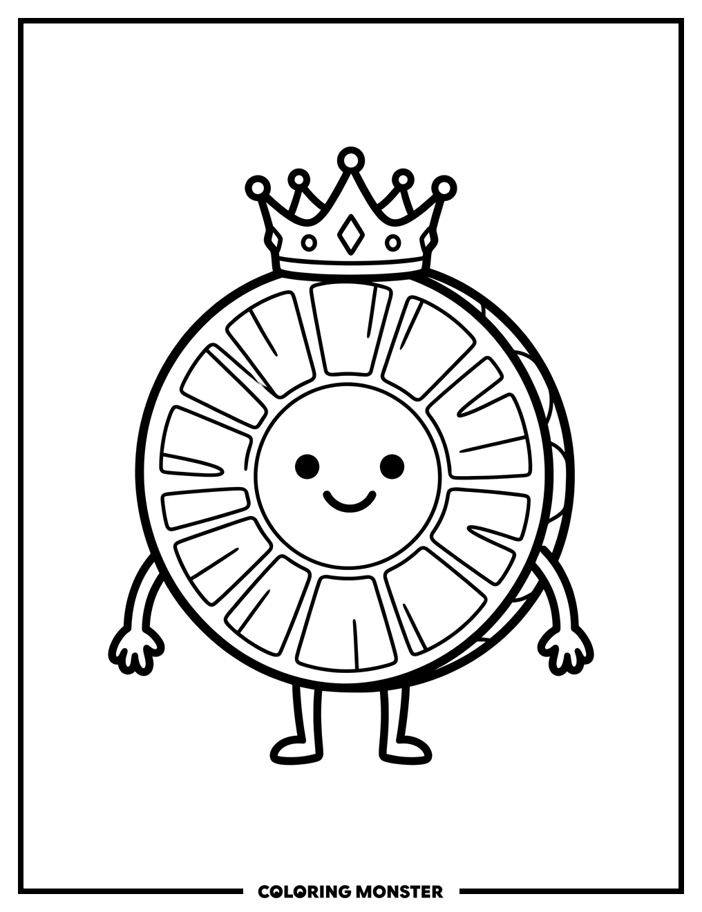 King Pineapple Coloring Page