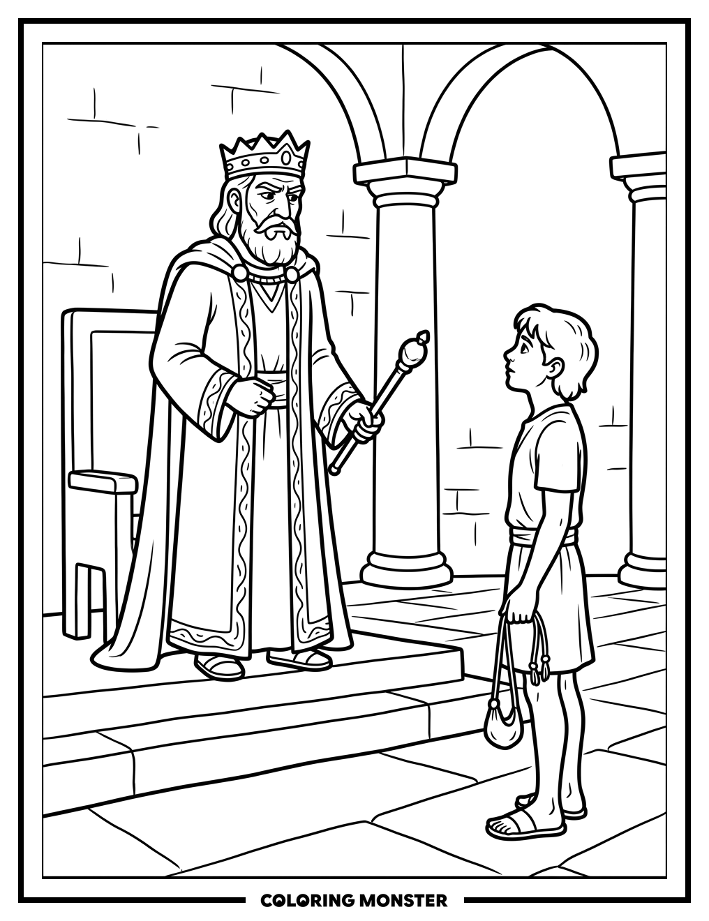 King Saul and David Coloring Page