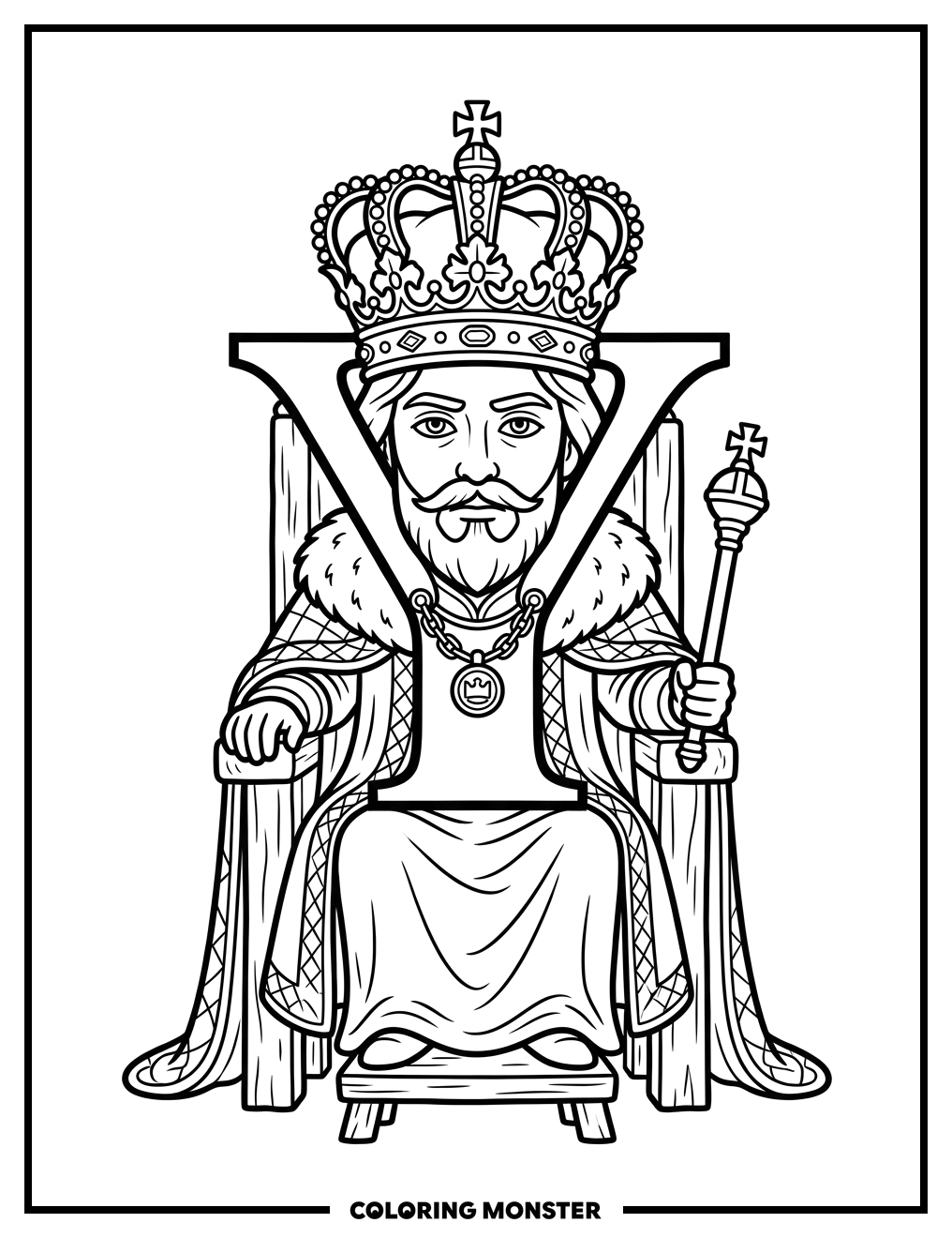 King Y Regal Throne Coloring Page