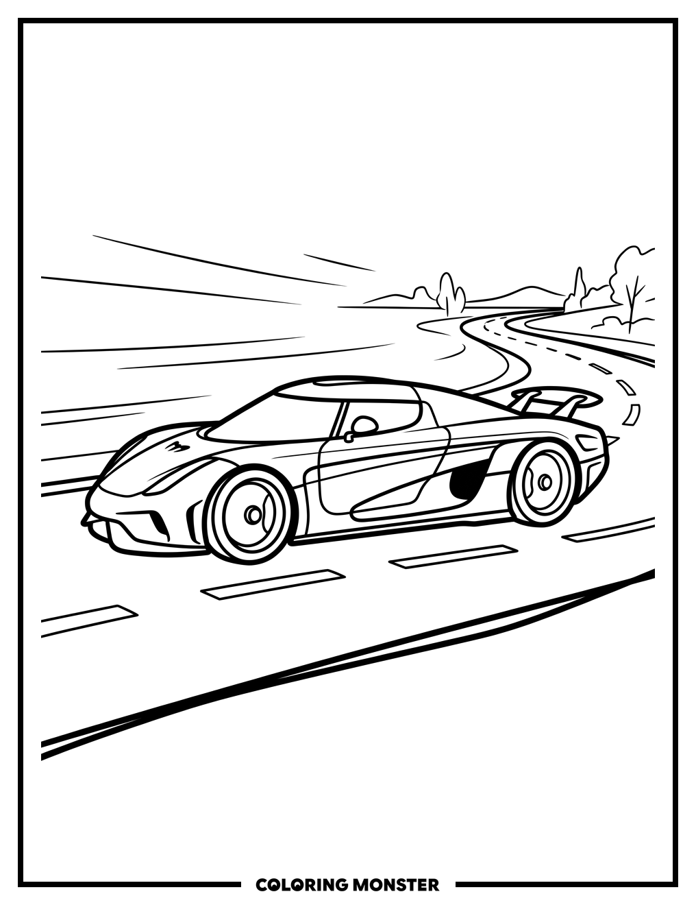 Koenigsegg Regera Sports Car Coloring Page