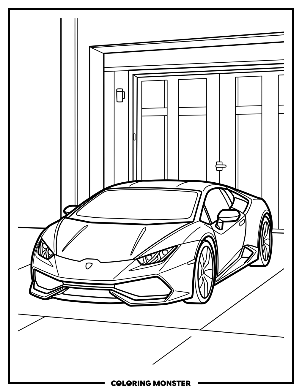Lamborghini Huracan Parked Coloring Page