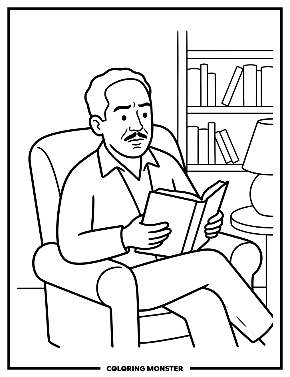 Langston Hughes Reading Poetry Coloring Page