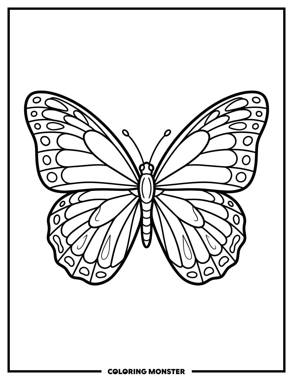 Large Butterfly Wings Spread Coloring Page