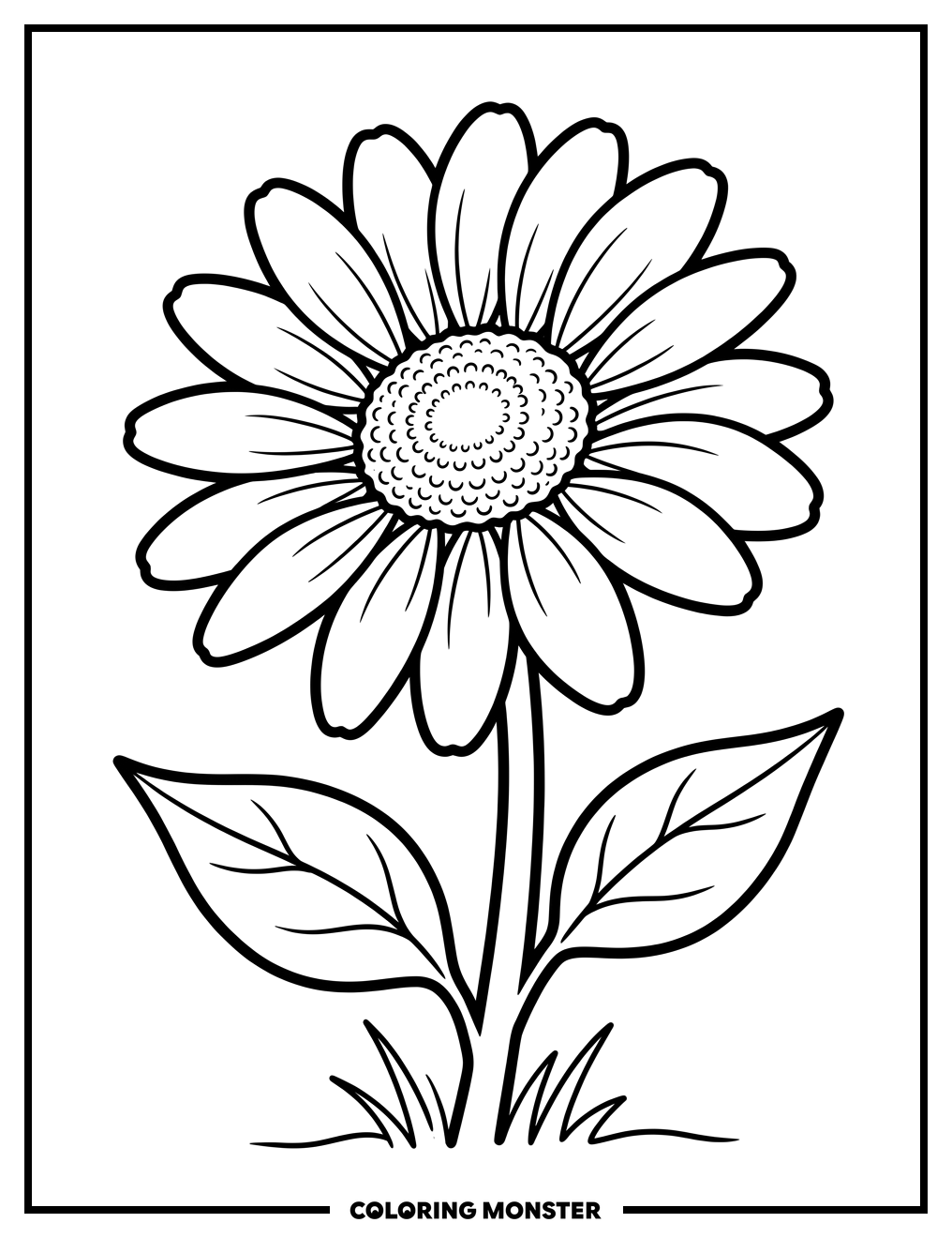 Large Daisy Flower Coloring Page