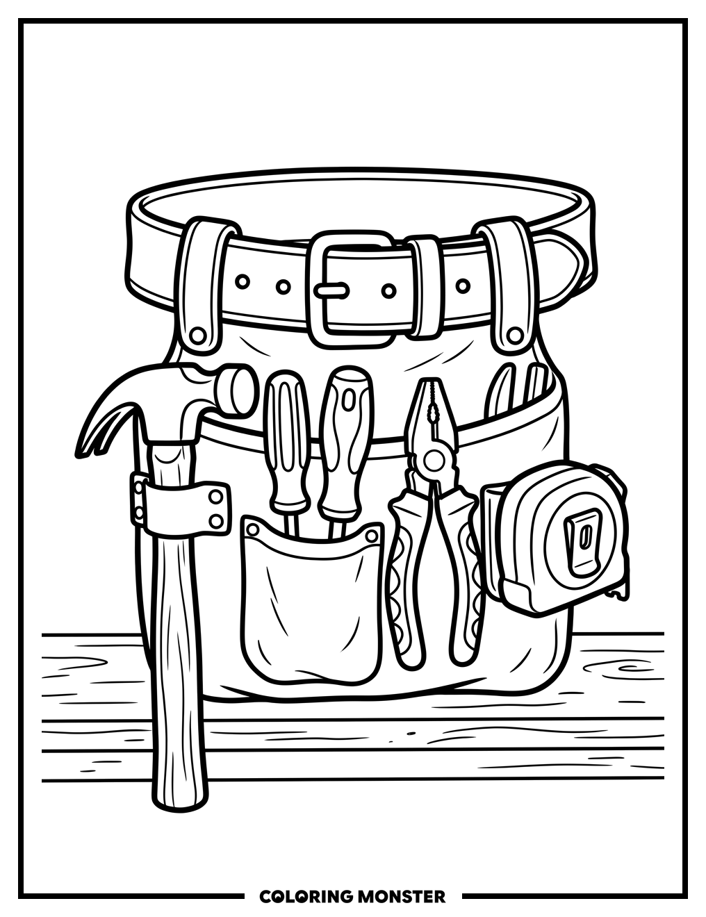 Leather Tool Belt Coloring Page