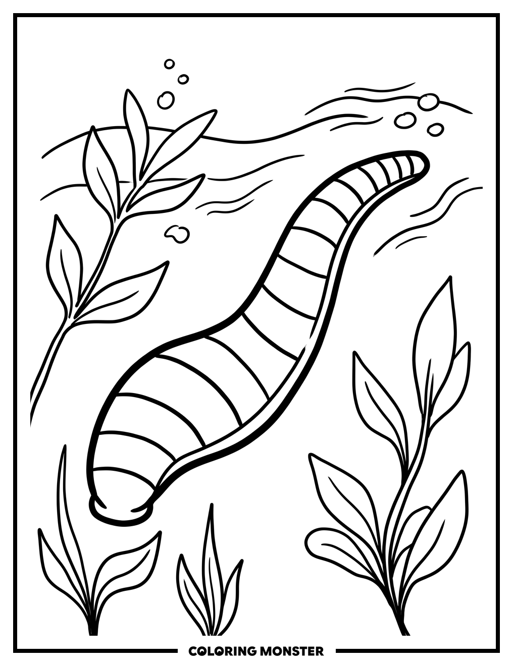 Leech in Clear Water Coloring Page