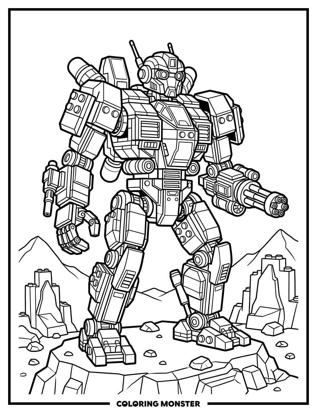 Lego Mech Suit Coloring Page