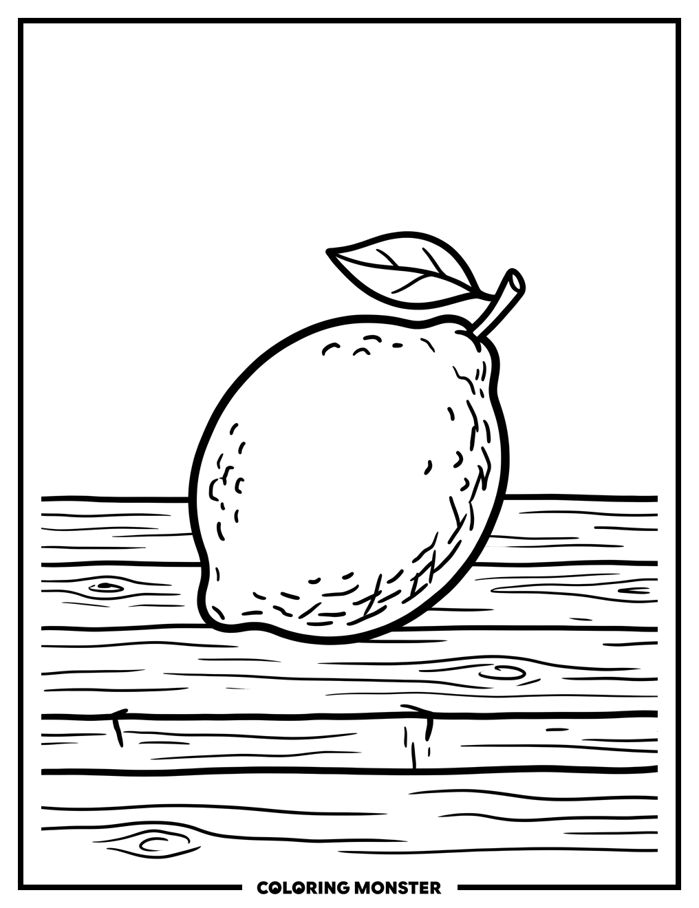 Lemon on a Table Coloring Page