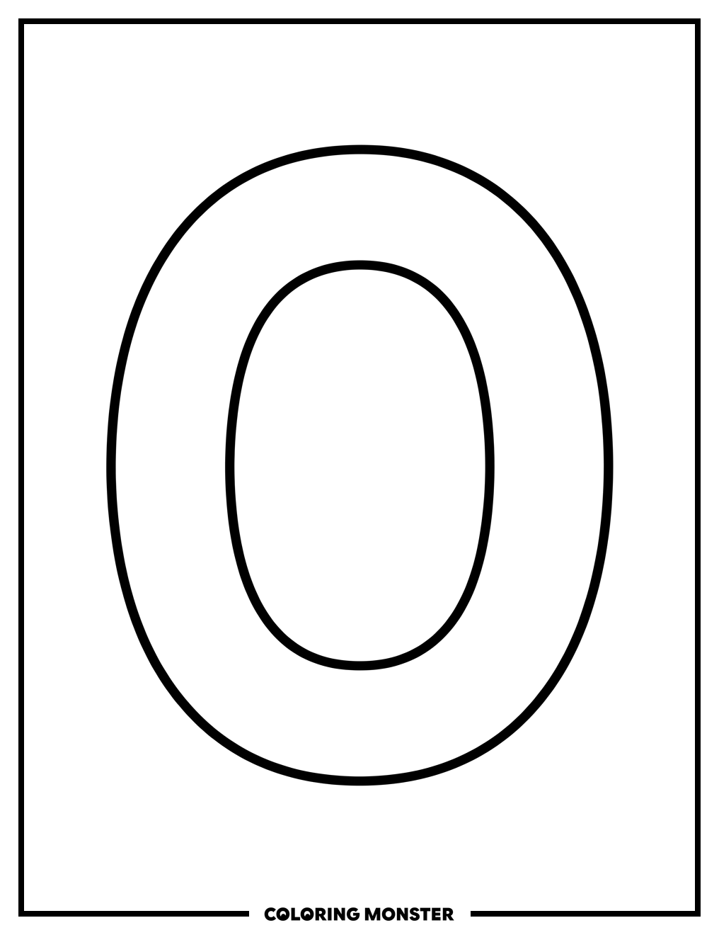 Letter O Alphabet Outline Coloring Page