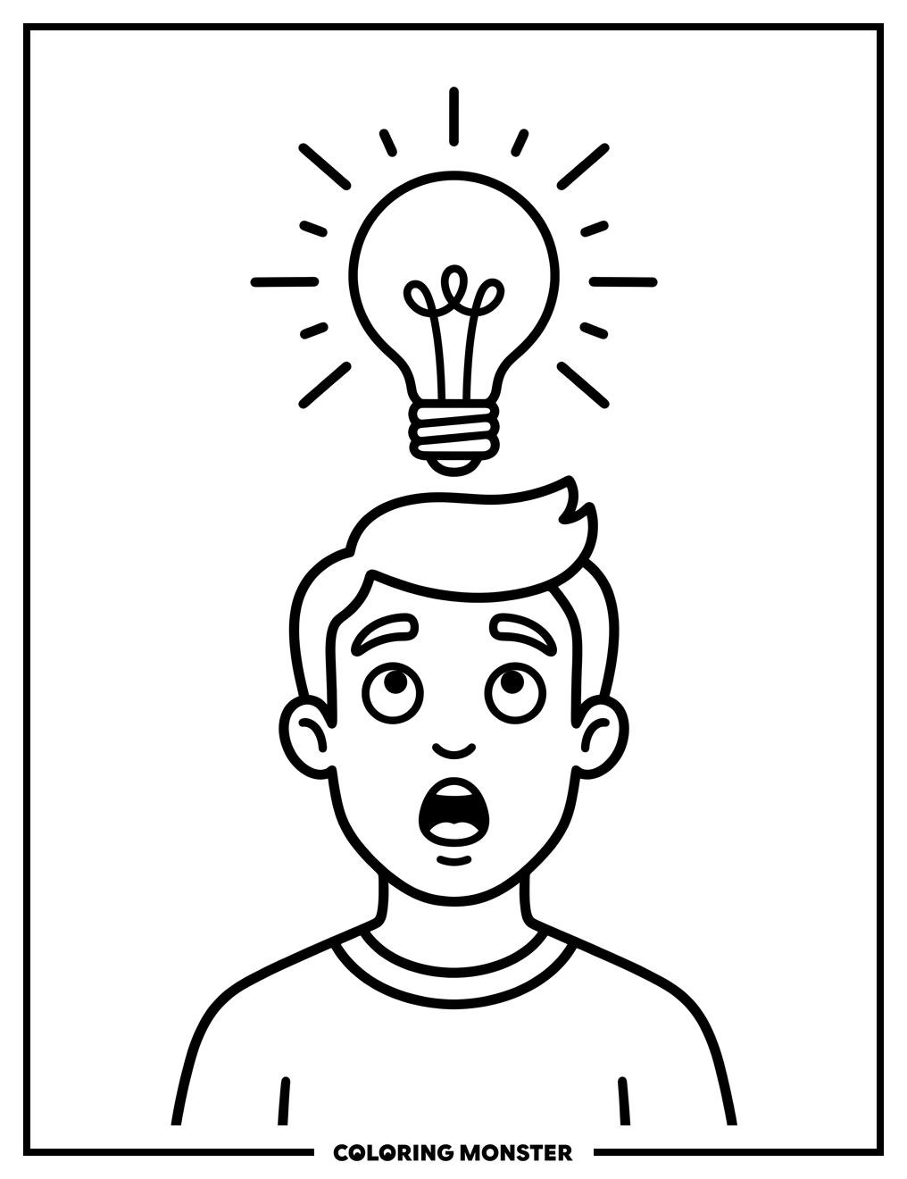 Light Bulb Idea Coloring Page