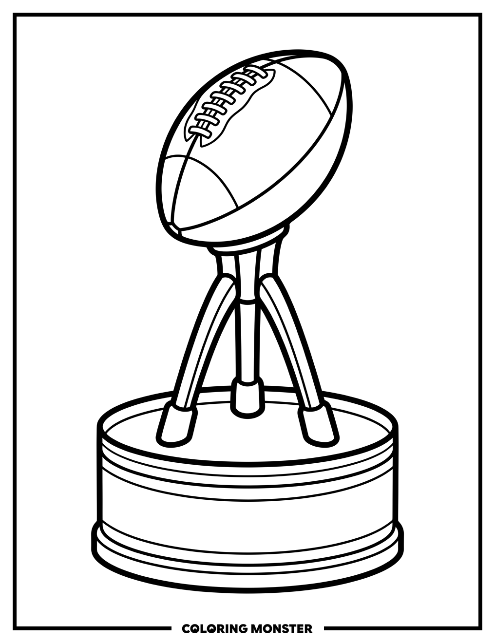 Lombardi Trophy on Pedestal Coloring Page
