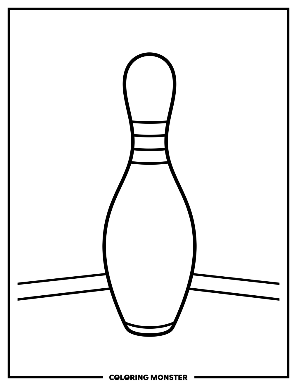 Lone Bowling Pin Coloring Page