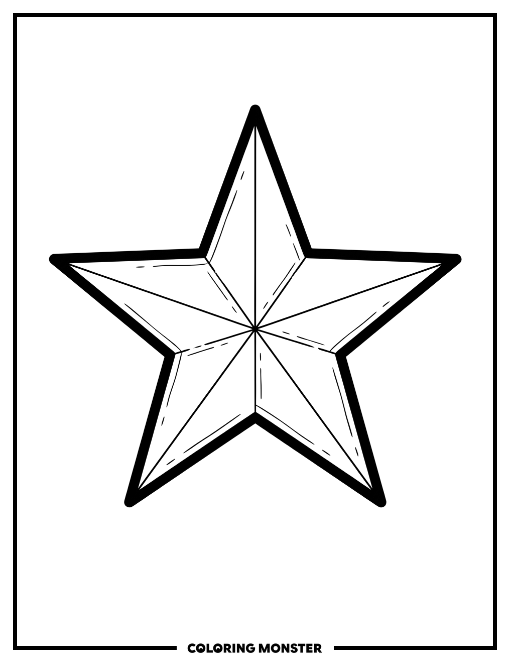 Lone Star Flag of Texas Coloring Page