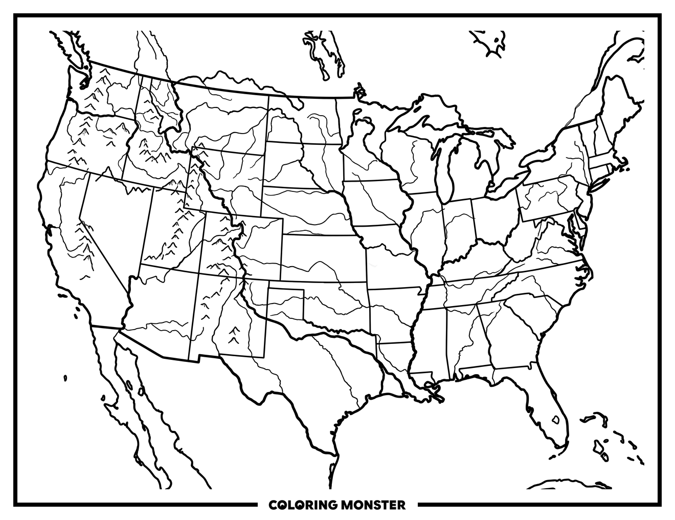 Louisiana Purchase Map Coloring Page