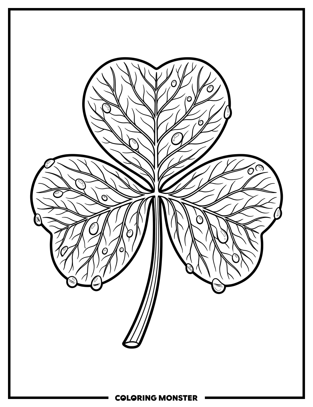 Lucky Shamrock Leaf Coloring Page
