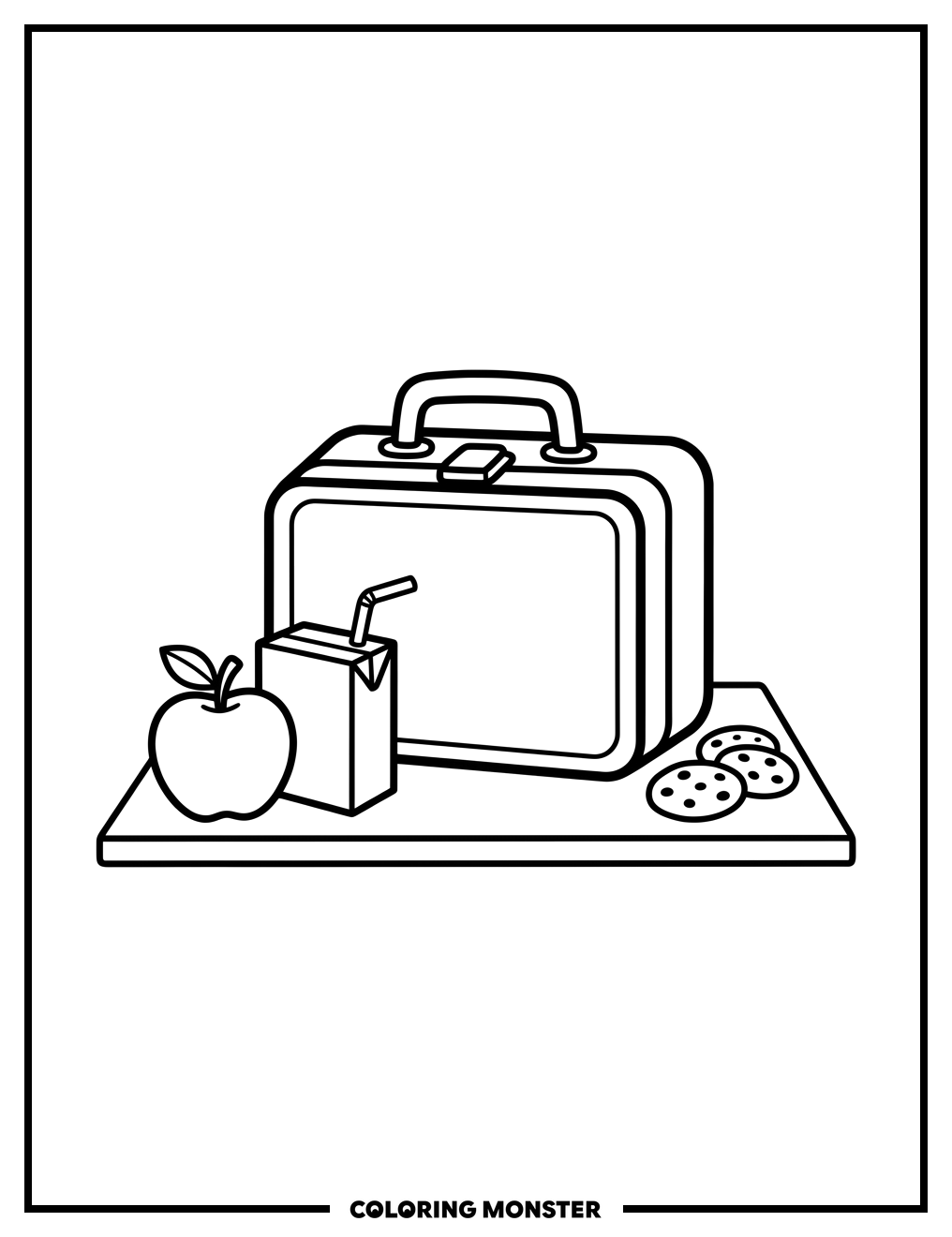 Lunch Box With Snacks Coloring Page