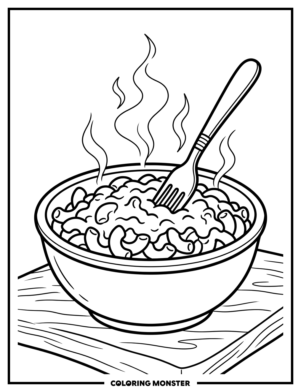 Macaroni And Cheese Bowl Coloring Page