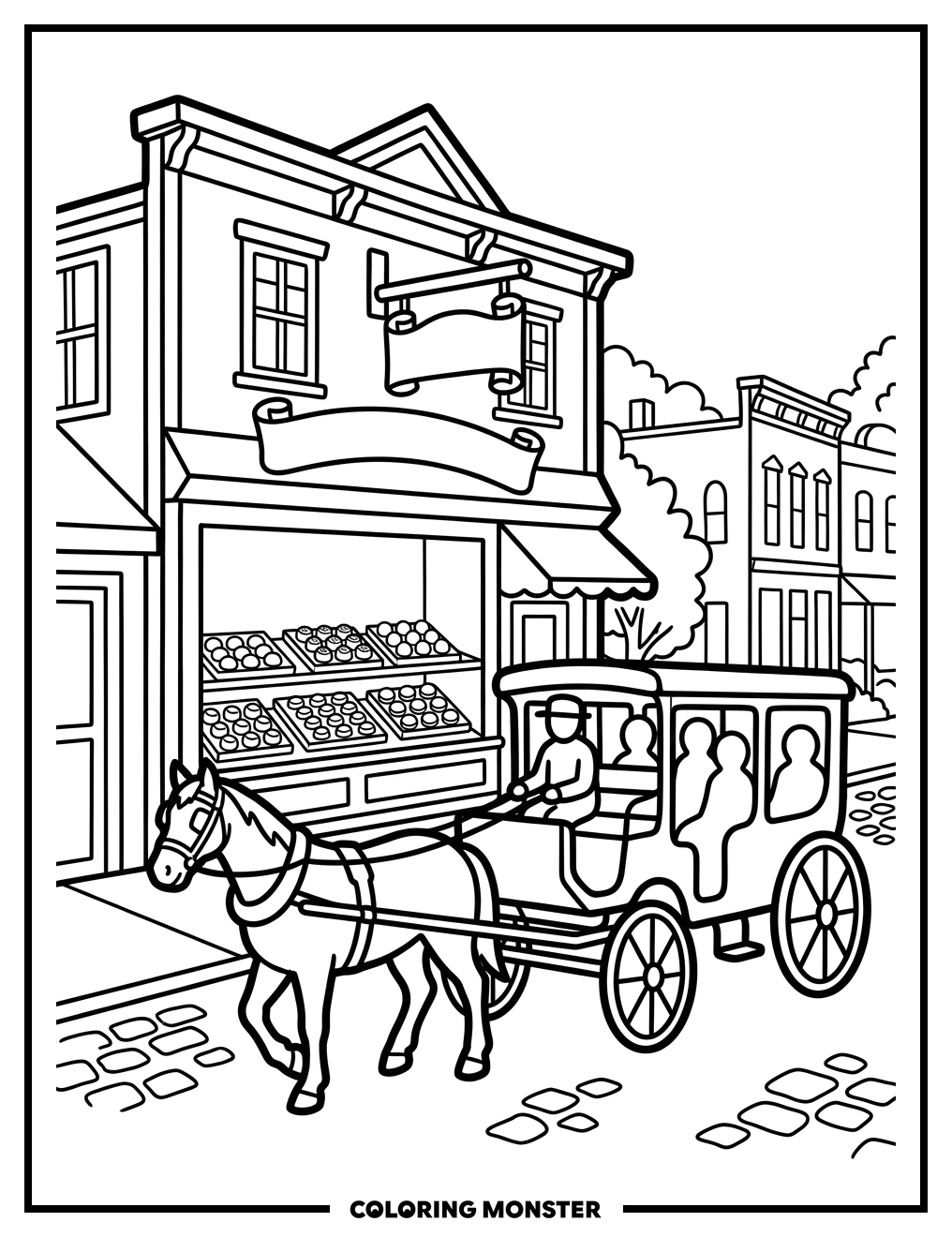 Mackinac Island Fudge Shop Coloring Page