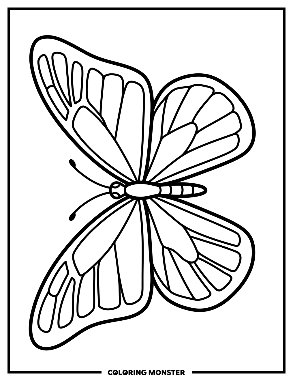 Majestic Butterfly in Flight Coloring Page