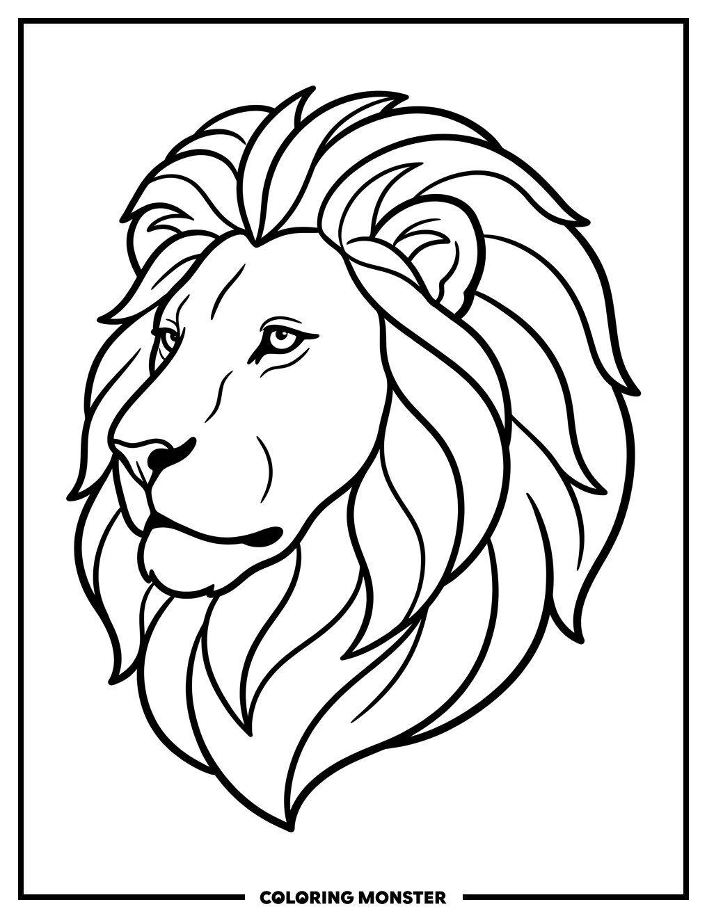 Majestic Lion Profile Coloring Page