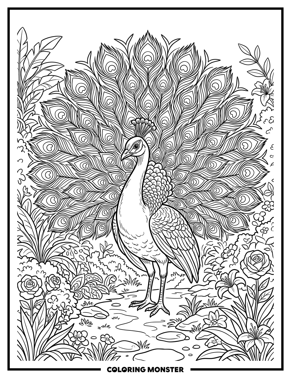 Majestic Peacock in Garden