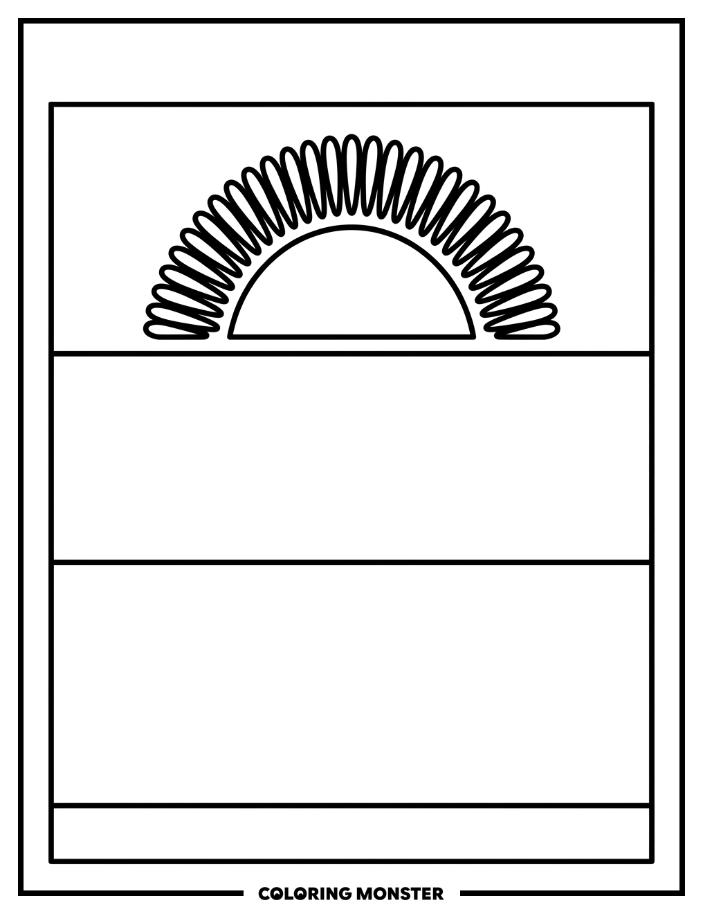 Malawi Flag With Rising Sun Coloring Page