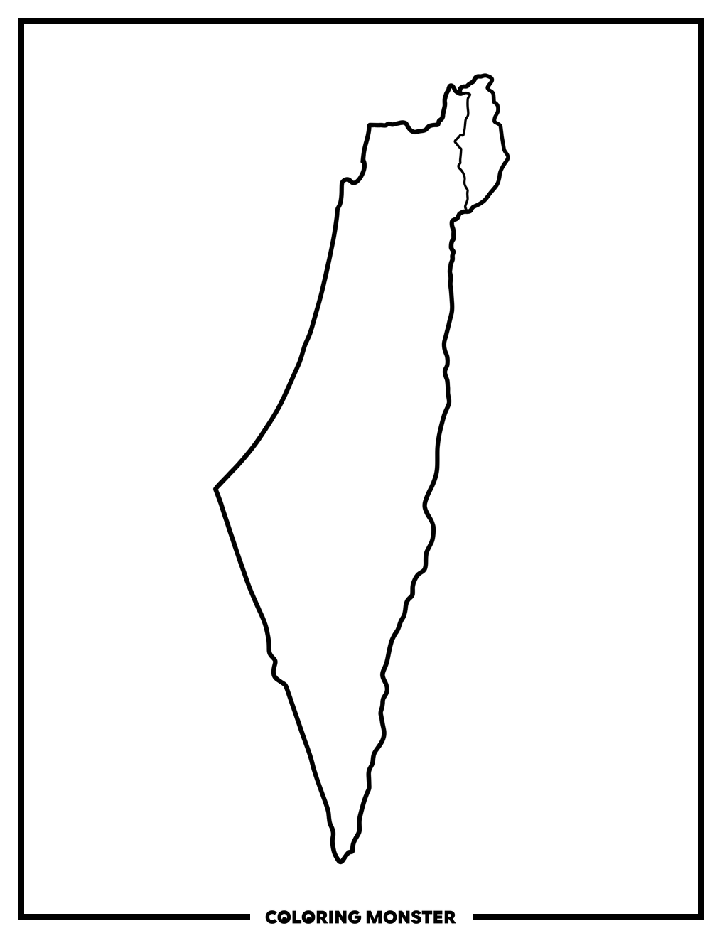 Map Of Israel Outline Coloring Page