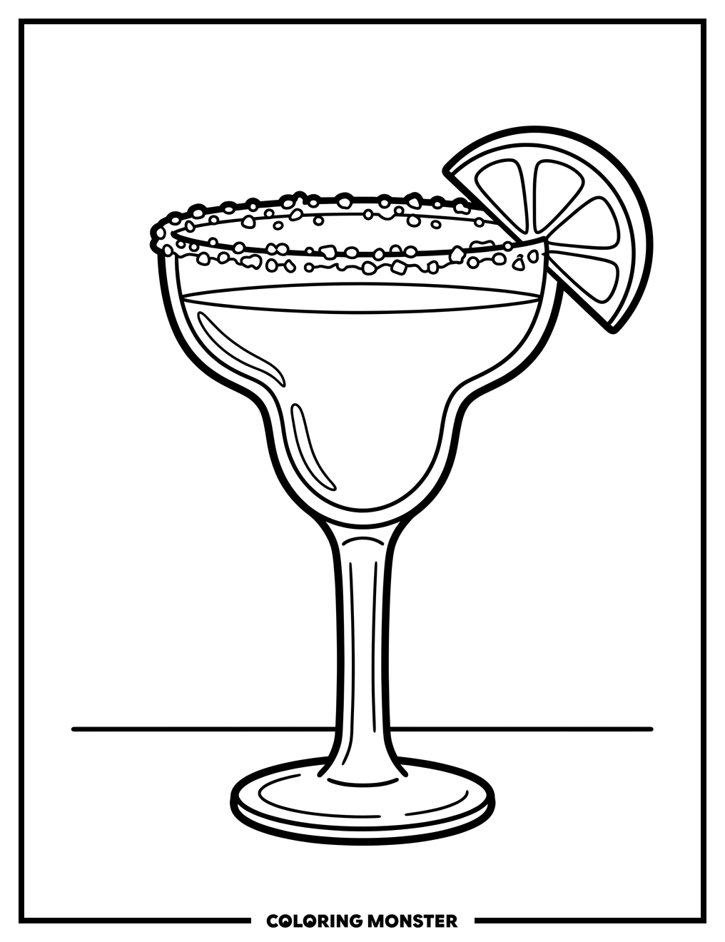Margarita Cocktail Coloring Page