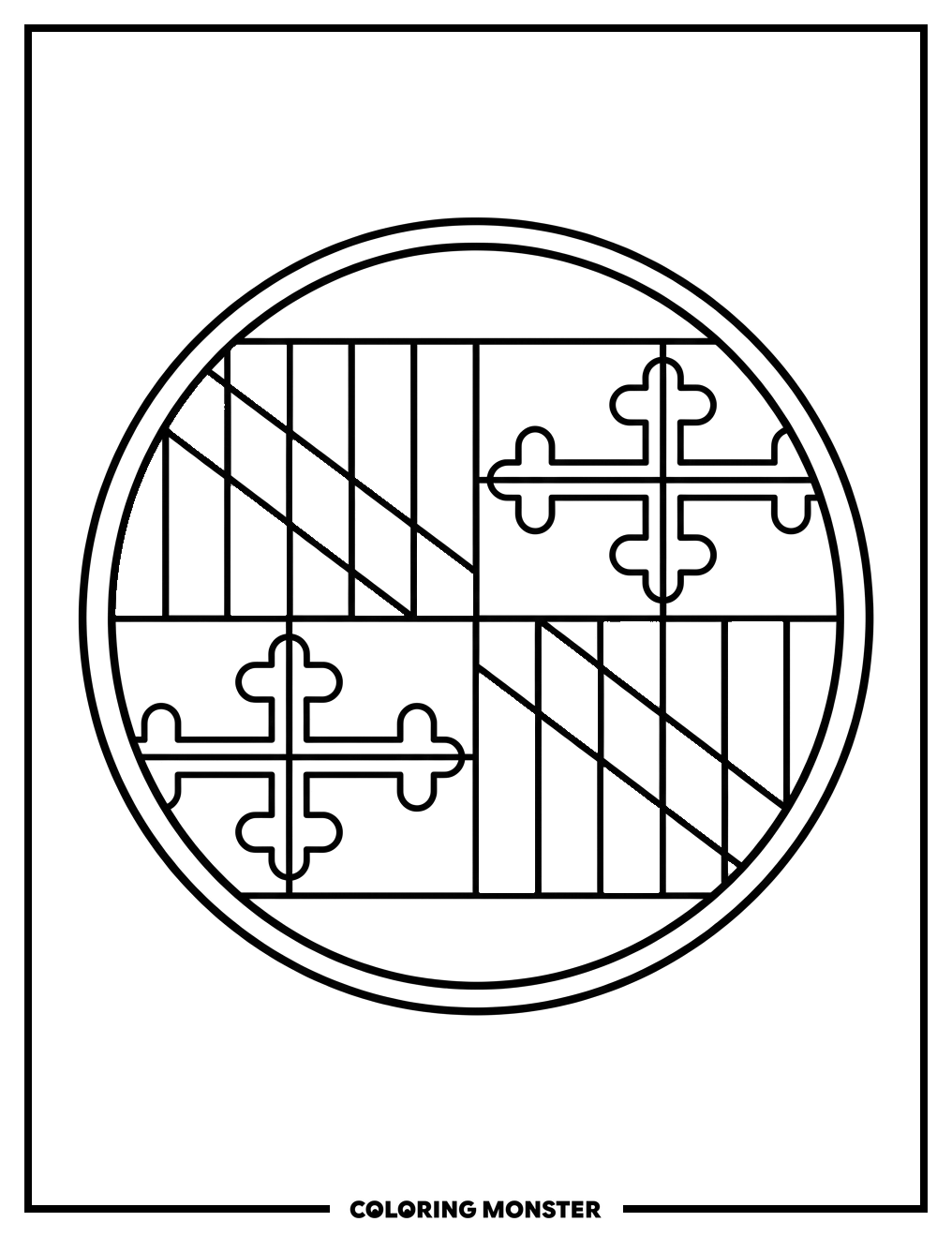 Maryland State Flag Coloring Page
