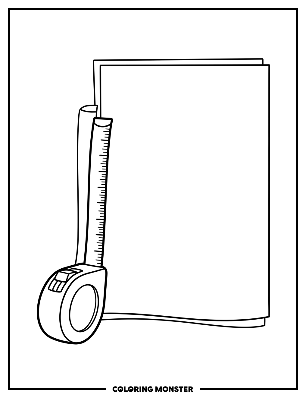 Measuring Tape and Paper Coloring Page