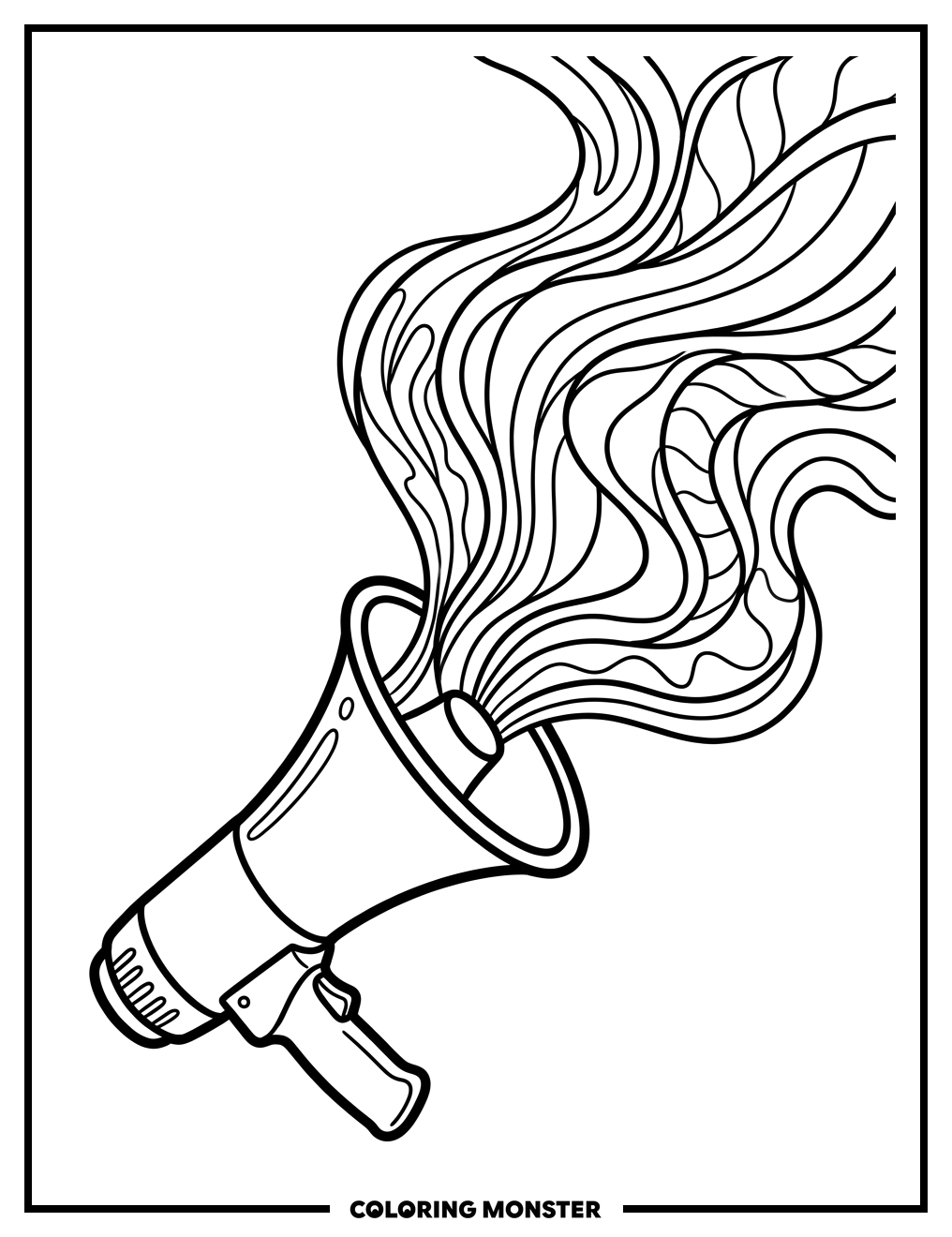 Megaphone With Streamer Coloring Page