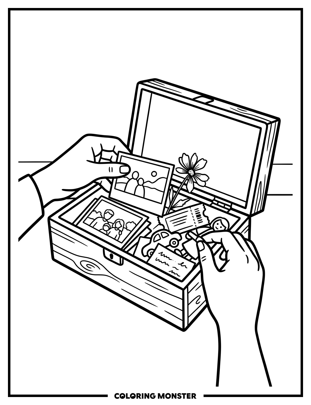 Memory Box Keepsakes Coloring Page