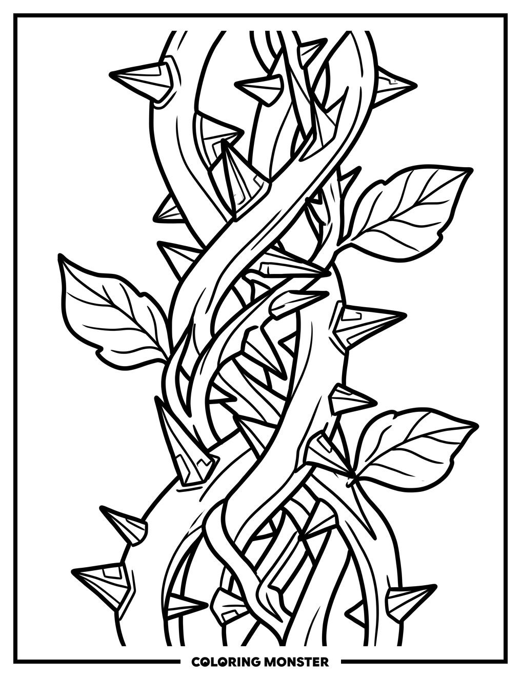 Metallic Thorns Vine Coloring Page