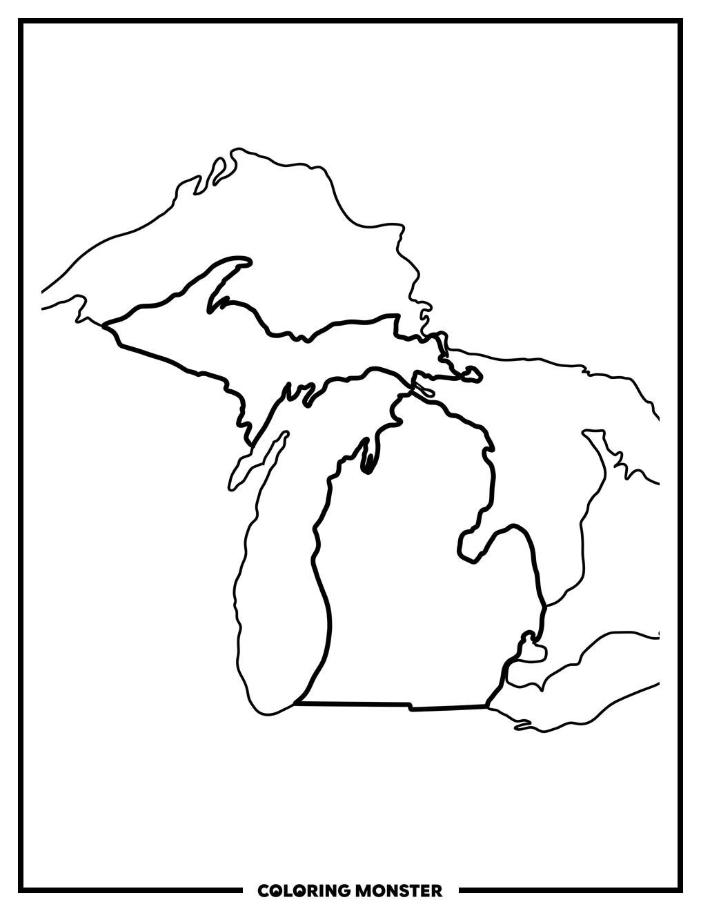 Michigan State Outline Coloring Page