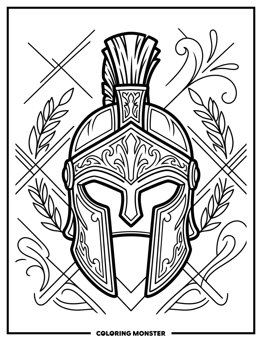 Michigan State Spartan Helmet Coloring Page