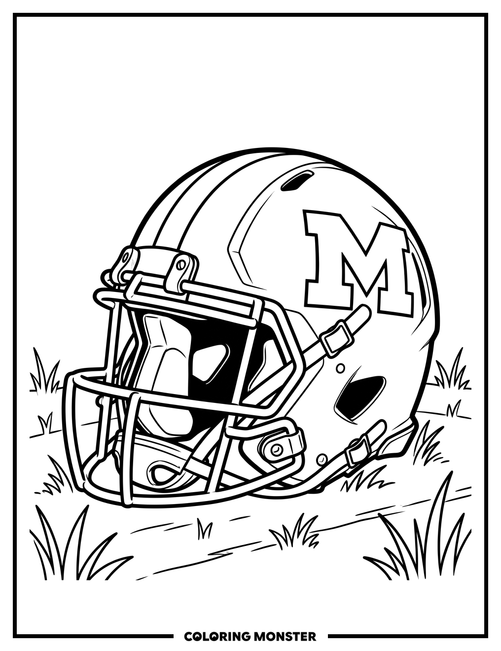 Michigan Wolverines Football Helmet Coloring Page