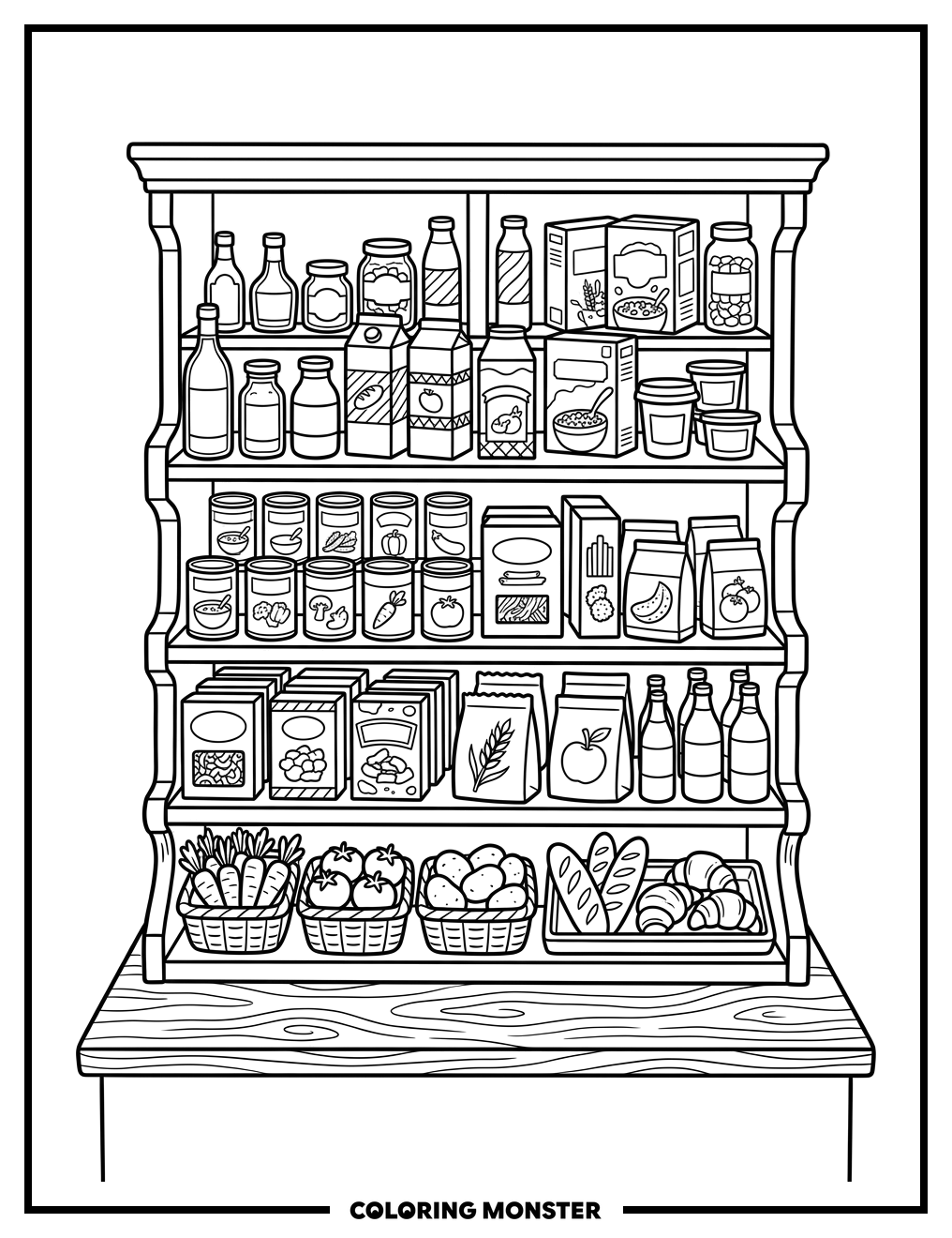 Miniature Grocery Store Display Coloring Page