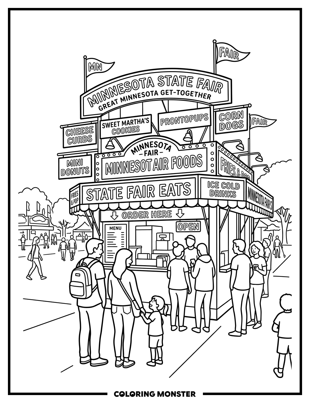 Minnesota State Fair Food Stand Coloring Page
