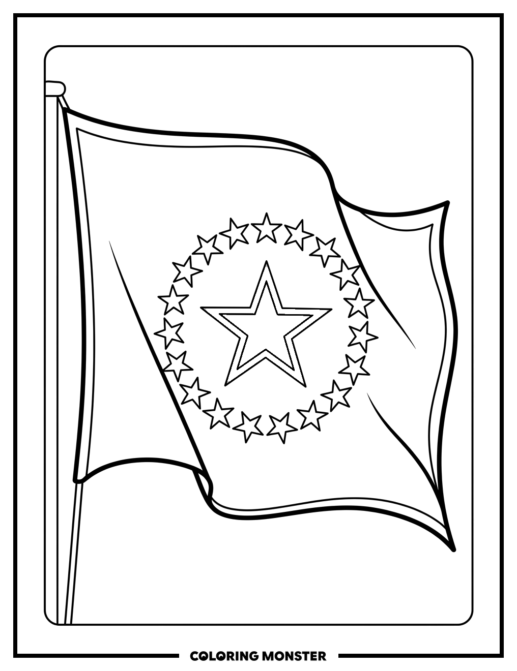 Minnesota State Flag Coloring Page