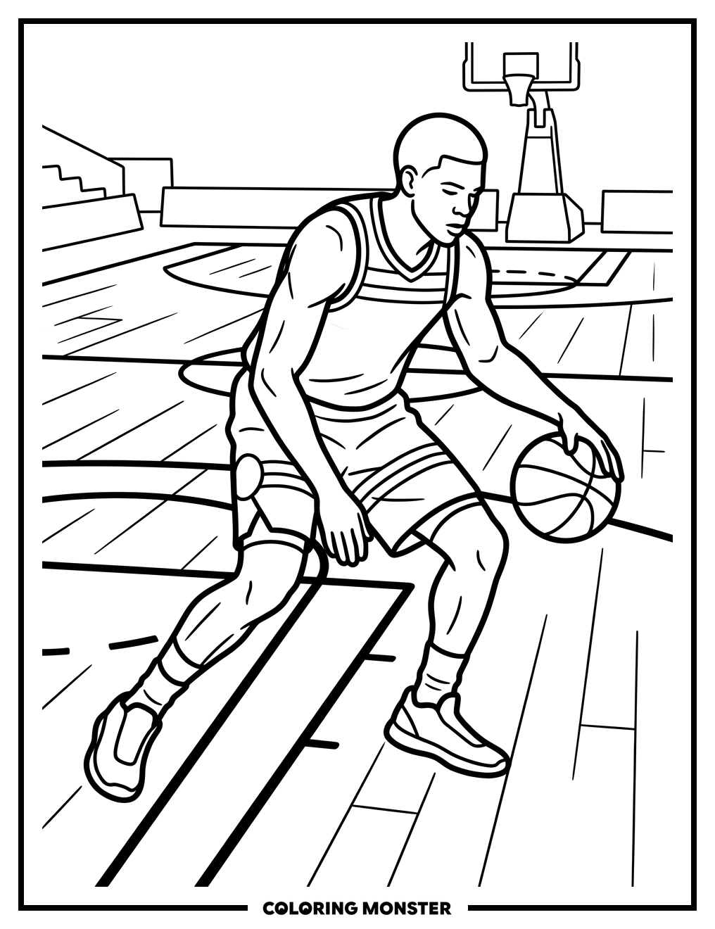 Minnesota Timberwolves Player Dribbling Coloring Page
