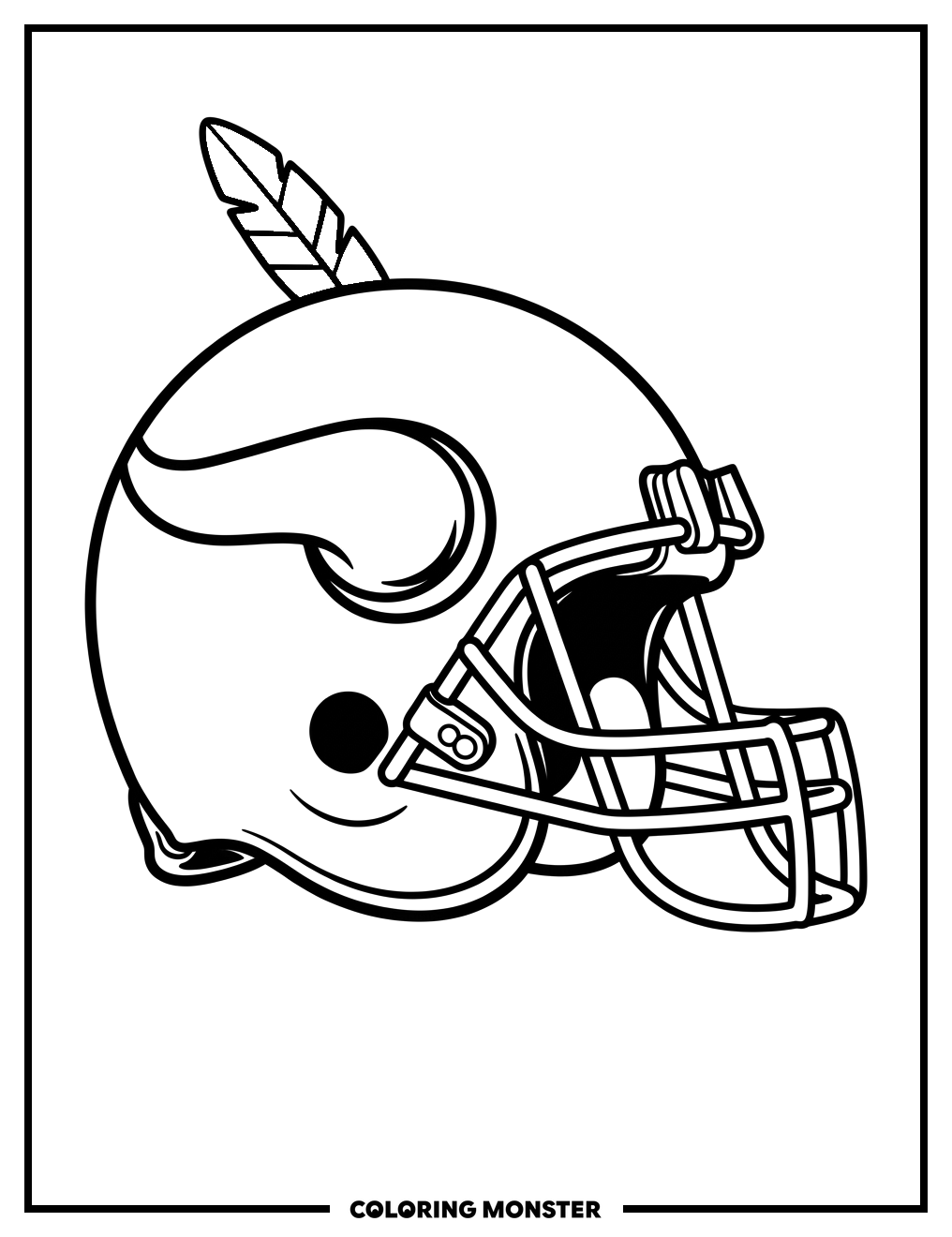 Minnesota Vikings Football Helmet Coloring Page