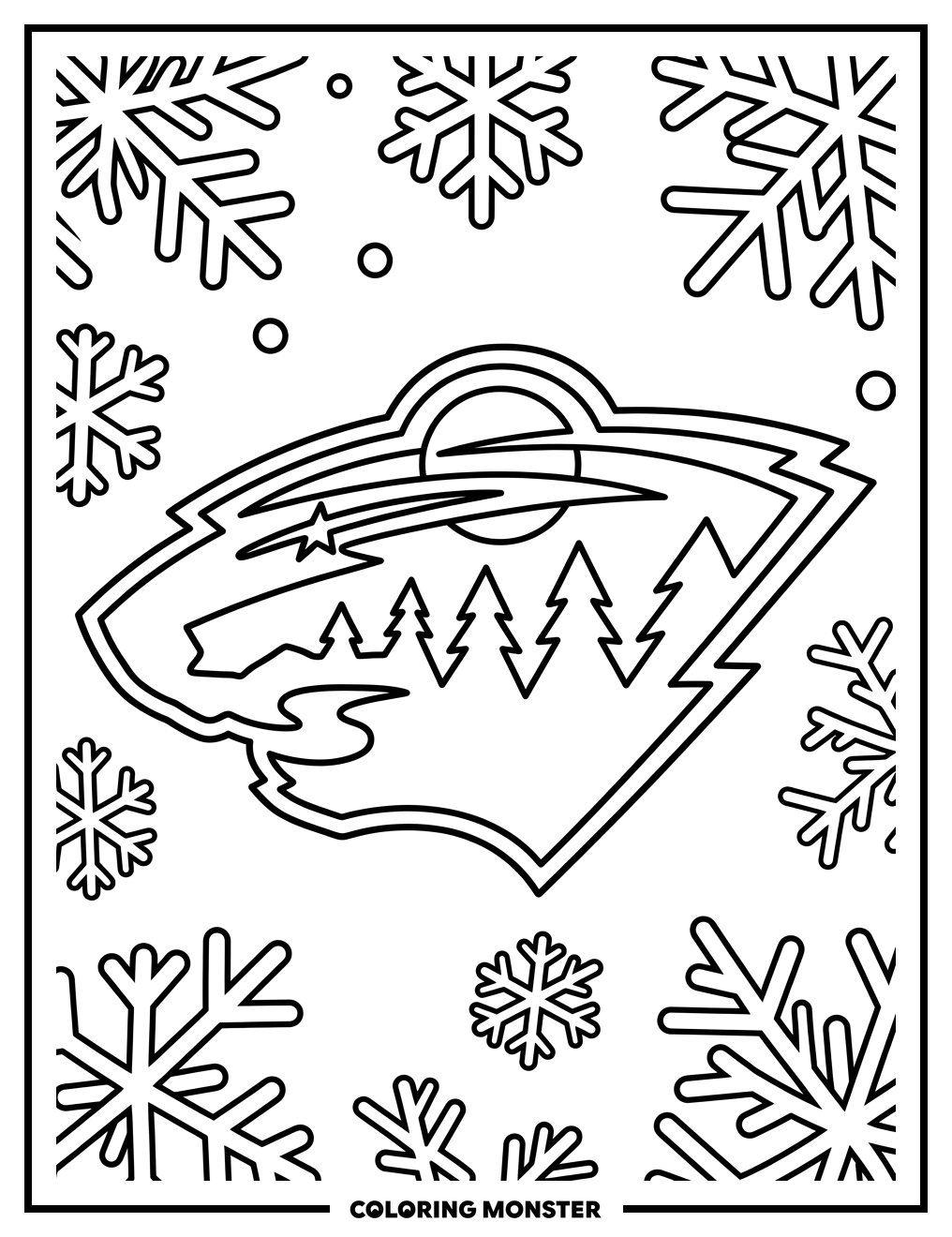 Minnesota Wild Hockey Logo Coloring Page