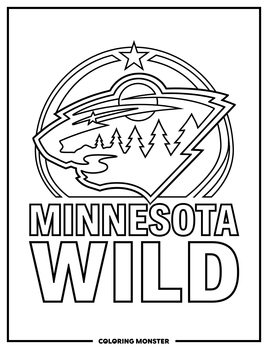 Minnesota Wild Hockey Logo Coloring Page