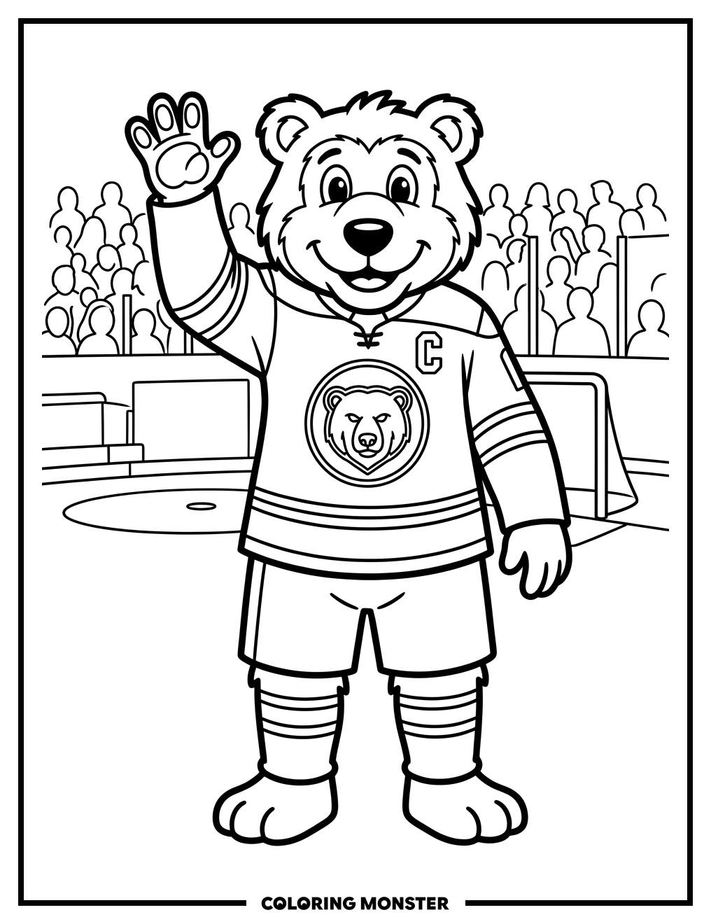 Minnesota Wild Mascot Cheering Coloring Page
