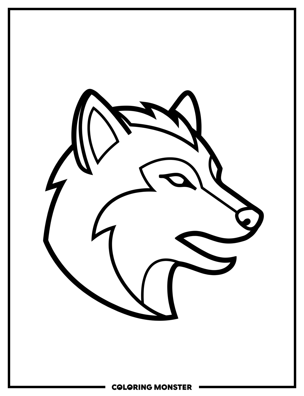 Minnesota Wild Wolf Logo Coloring Page